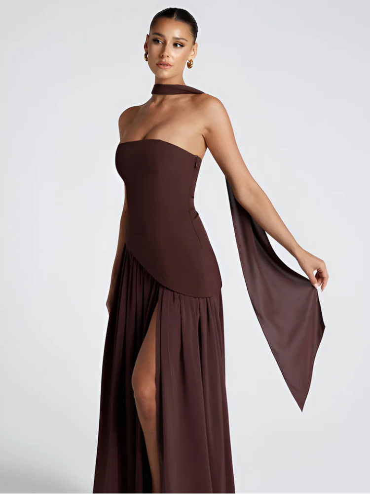 Madison Maxi Dress - Brown
