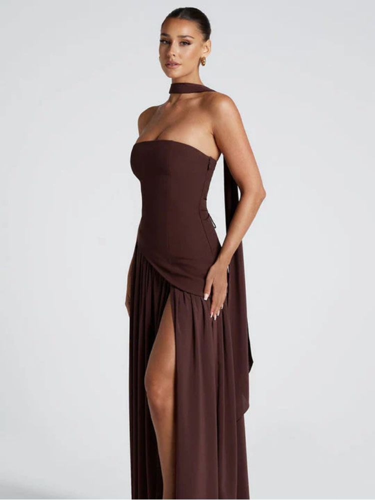 Madison Maxi Dress - Brown