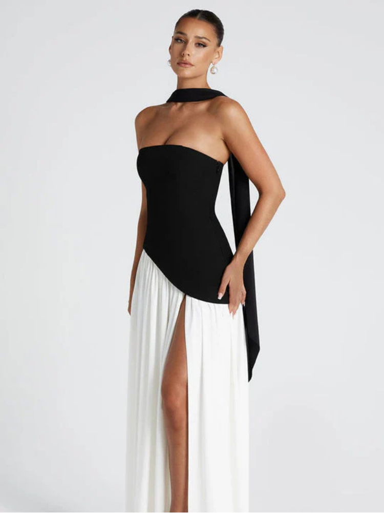 Madison Maxi Dress - Black and White