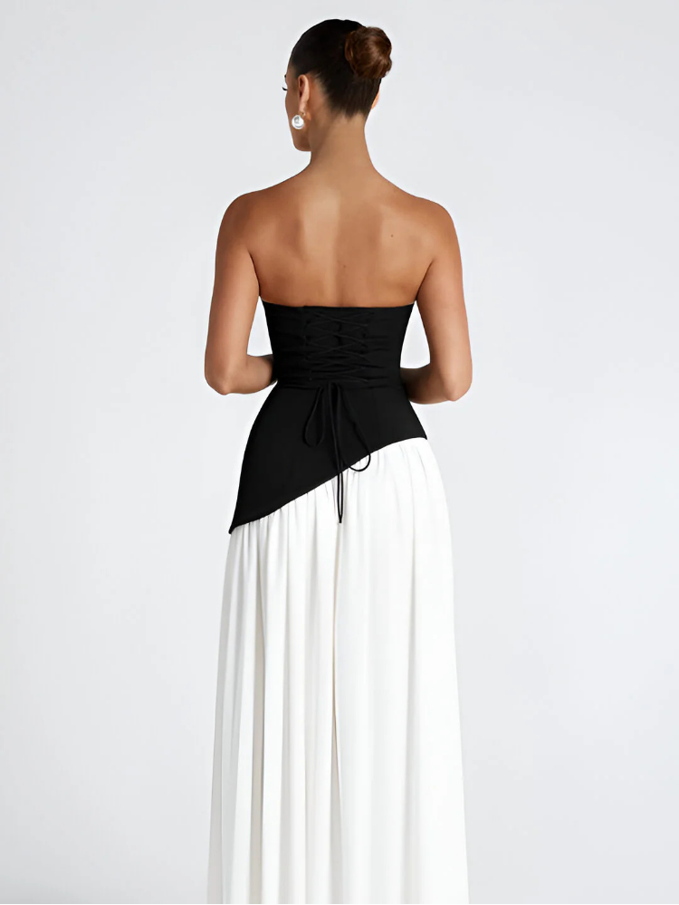Madison Maxi Dress - Black and White